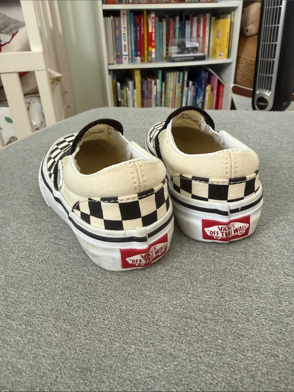 Vans Kids Black and White Checker Slip-On Sneakers